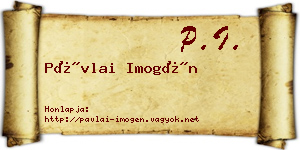 Pávlai Imogén névjegykártya
